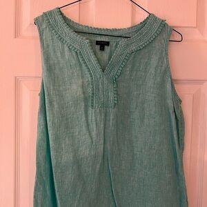 Talbots Linen Blue Sleeveless Top
